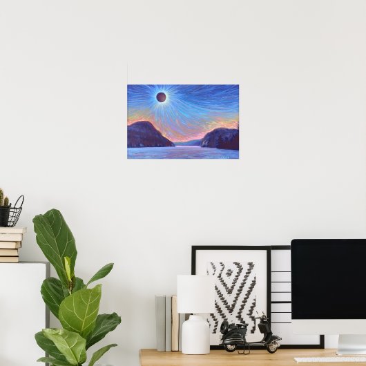 Totaal Solar Eclipse Print Poster papier (mat) (Thuiskantoor)