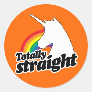 TOTAAL STRAIGHT UNICORN - WHITE -.png Ronde Sticker