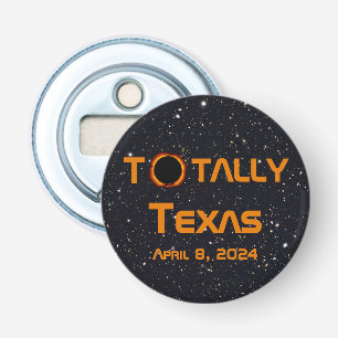 Totaal Texas 2024 Zonsverduistering Button Flesopener