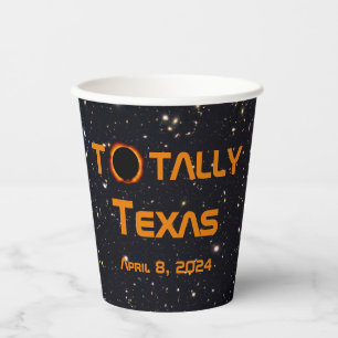 Totaal Texas 2024 Zonsverduistering Papieren Bekers