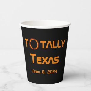 Totaal Texas 2024 Zonsverduistering Papieren Bekers