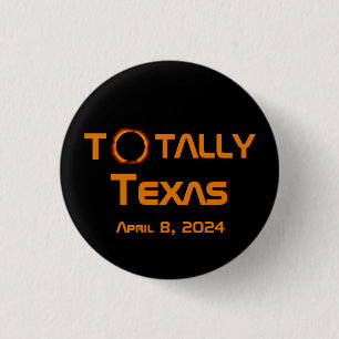 Totaal Texas 2024 Zonsverduistering Ronde Button 3,2 Cm