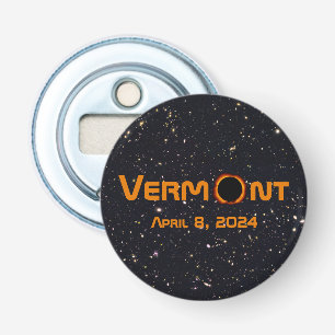 Totaal Vermont 2024 Zonsverduistering Button Flesopener