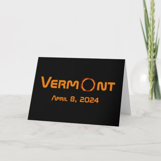Totaal Vermont 2024 Zonsverduistering Kaart (Voorkant)