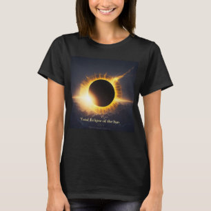 Totaal Zonne-eclips Stadsnaam Jaar Festival Event T-shirt