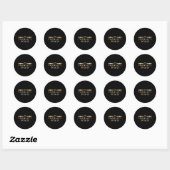 Totaal zonne - verduistering Lente 04.08.2024 Tota Ronde Sticker (Vel)