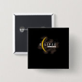 Totaal zonneclikel-clipse-clipse moon vierkante button 5,1 cm (Voorkant /achterkant)