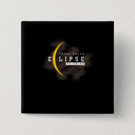 Totaal zonneclikel-clipse-clipse moon vierkante button 5,1 cm (Voorkant)