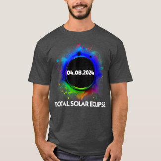 Totaal zonneclipse 2024 Kleurrijk Totaal T-Shir T-shirt
