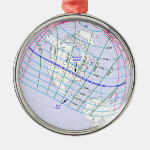 Totaal zonnecrisis 2017 Wereldwijde route Metalen Ornament
