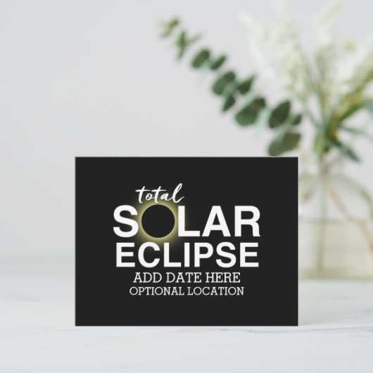 Totaal zonnecrisis 2024 - Aangepaste datum en loca Briefkaart (Staand voorkant)