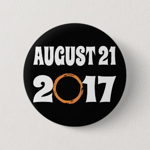 Totaal zonnecrisis 21 augustus 2017 ronde button 5,7 cm