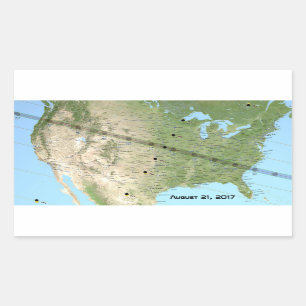 Totaal zonnecriskel pad kaart 2017 rechthoekige sticker