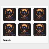 Totaal zonnepanelen 21 augustus 2017 Funny Hipster Vierkante Sticker (Vel)