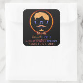 Totaal zonnepanelen 21 augustus 2017 Funny Hipster Vierkante Sticker (Tas)