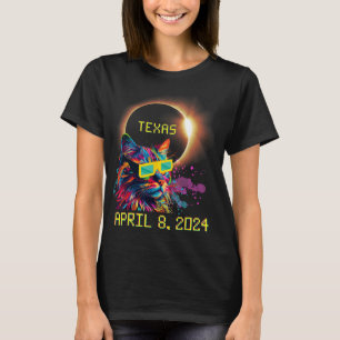 Totaal Zonneverduistering Cat 8 april 2024 Texa T-shirt
