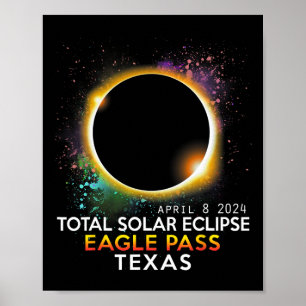 Totaal Zonneverduistering Eagle Pass Texas Apri Poster