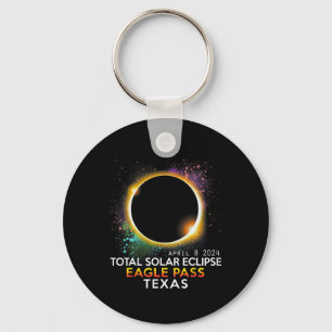 Totaal Zonneverduistering Eagle Pass Texas Apri Sleutelhanger