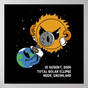 Totaal Zonsverduistering 2026 Groenland Photobomb Poster