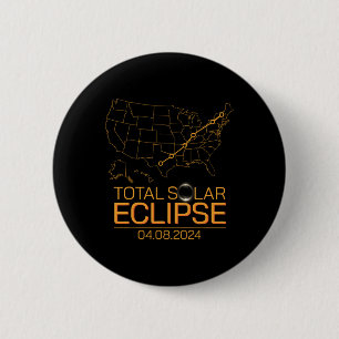 Totaal Zonsverduistering April 8 2024 Verenigde St Ronde Button 5,7 Cm