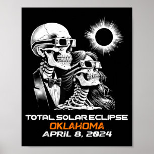 Totaal zonsverduistering skelet Oklahoma Ok Poster