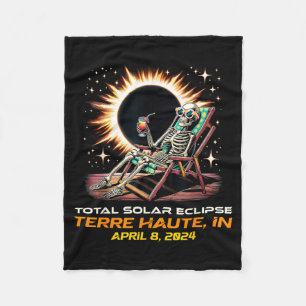Totaal zonsverduistering Skelet Terre Haute Indian Fleece Deken