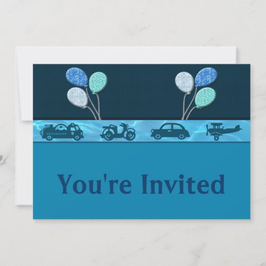 Total Birthday Boy In Blue Invitation (Devant)