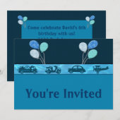 Total Birthday Boy In Blue Invitation (Devant / Derrière)