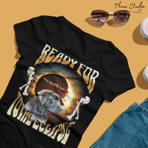 Total Eclipse 2024 bewerkbare datum Schattige Dog T-shirt