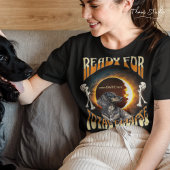 Total Eclipse 2024 bewerkbare datum Schattige Dog  T-shirt
