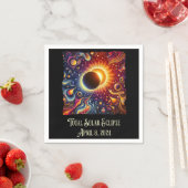 Total Eclipse 2024 Retro Groovy 60's 70's vibe Servet (Insitu)