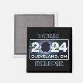 Total Eclipse Cleveland Ohio 2024 Path of Totality Magneet (Voorkant / Achterkant)
