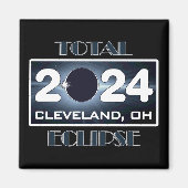 Total Eclipse Cleveland Ohio 2024 Path of Totality Magneet (Voorkant)
