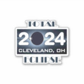 Total Eclipse Cleveland Ohio 2024 Path of Totality Sticker (Voorkant)