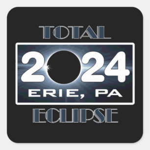 Total Eclipse Erie PA 2024 Pad van Totaliteit Vierkante Sticker