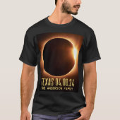 Total Eclipse Texas 2024 gepersonaliseerd T-shirt (Voorkant)