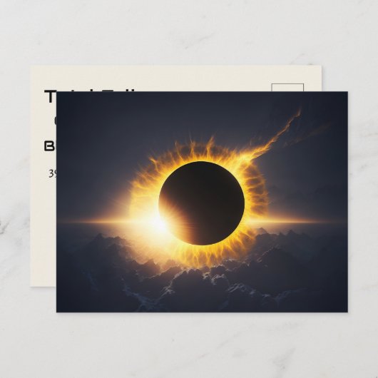 Total Eclipse van de Sun Custom BRIEFKAART (Voorkant / Achterkant)
