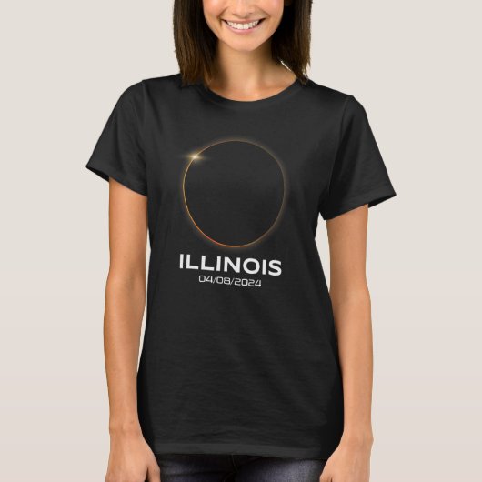 Total Solar Eclipse 2024 Totality Illinois T-shirt (Voorkant)