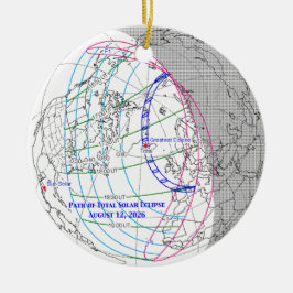 Total Solar Eclipse 2026 Map Keramisch Ornament