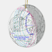 Total Solar Eclipse 2026 Map Keramisch Ornament (Links)