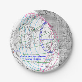 Total Solar Eclipse 2026 Map Papieren Bordje