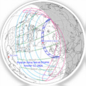 Total Solar Eclipse 2026 Map Sticker (Voorkant)