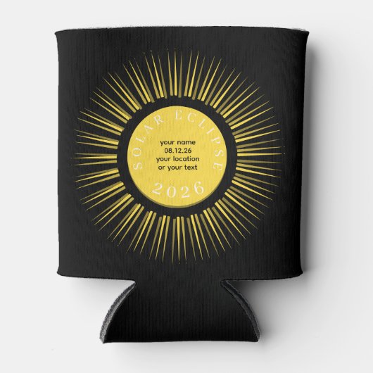 Total solar eclipse 2026 your text personalized blikjeskoeler (Voorkant)