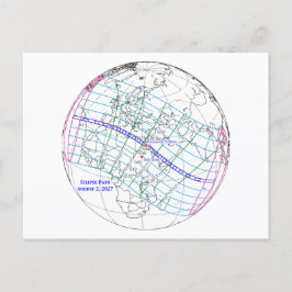 Total Solar Eclipse 2027 Map Briefkaart
