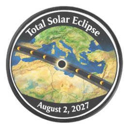 Total Solar Eclipse 2027 Map Hockey Puck