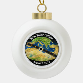 Total Solar Eclipse 2027 Map Keramische Bal Ornament