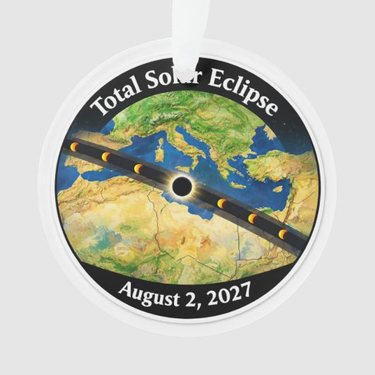 Total Solar Eclipse 2027 Map Ornament (voorkant)