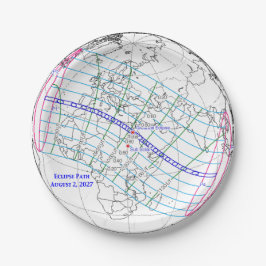 Total Solar Eclipse 2027 Map Papieren Bordje