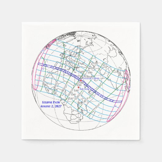 Total Solar Eclipse 2027 Map Servet (Voorkant)