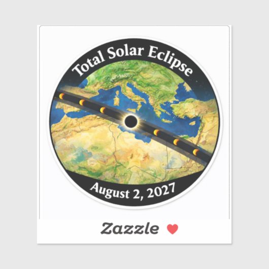 Total Solar Eclipse 2027 Map Sticker (Vel)